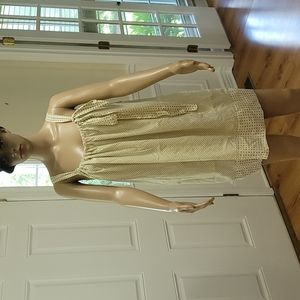 NWT Zoe D. Dress Petite L  Cream color w/black polka dots